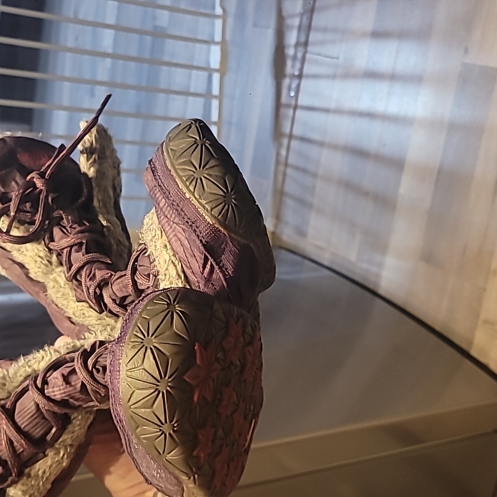 The North Face Boots Goose Down Puffer Nuptse Fur IV Snow Ski Size 8 Purple/pink - Picture 10 of 11